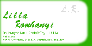 lilla romhanyi business card